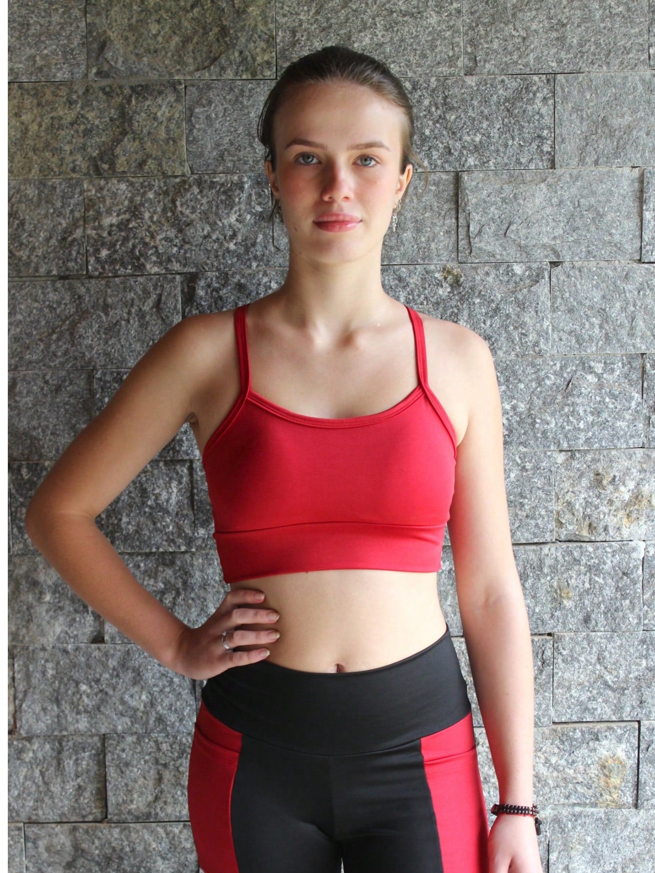 Top Academia Alcinha Fitness Com Cruzado nas Costas Cropped Zero Transparência Com Bojo Removível