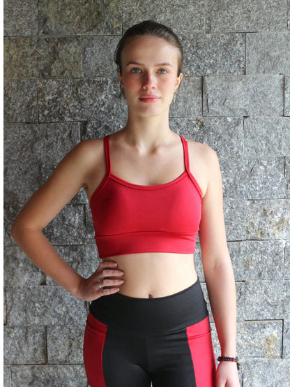 Top Academia Alcinha Fitness Com Cruzado nas Costas Cropped Zero Transparência Com Bojo Removível