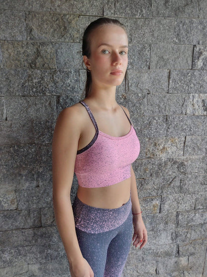 Top Academia Alcinha Fitness Com Cruzado nas Costas Cropped Zero Transparência Com Bojo Removível