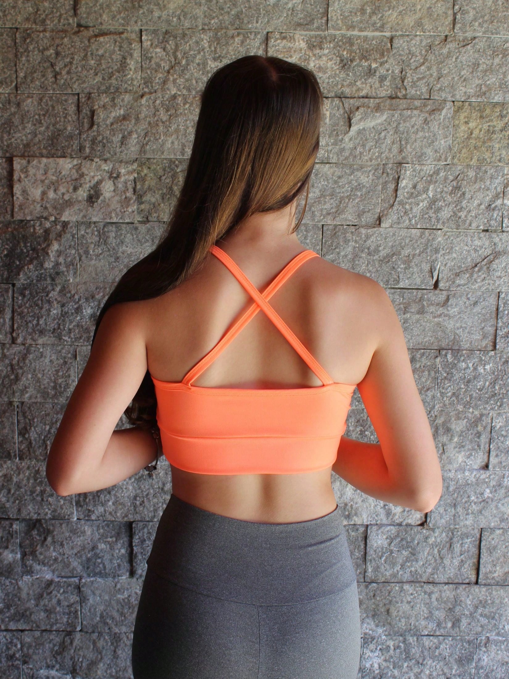 Top Academia Alcinha Fitness Com Cruzado nas Costas Cropped Zero Transparência Com Bojo Removível