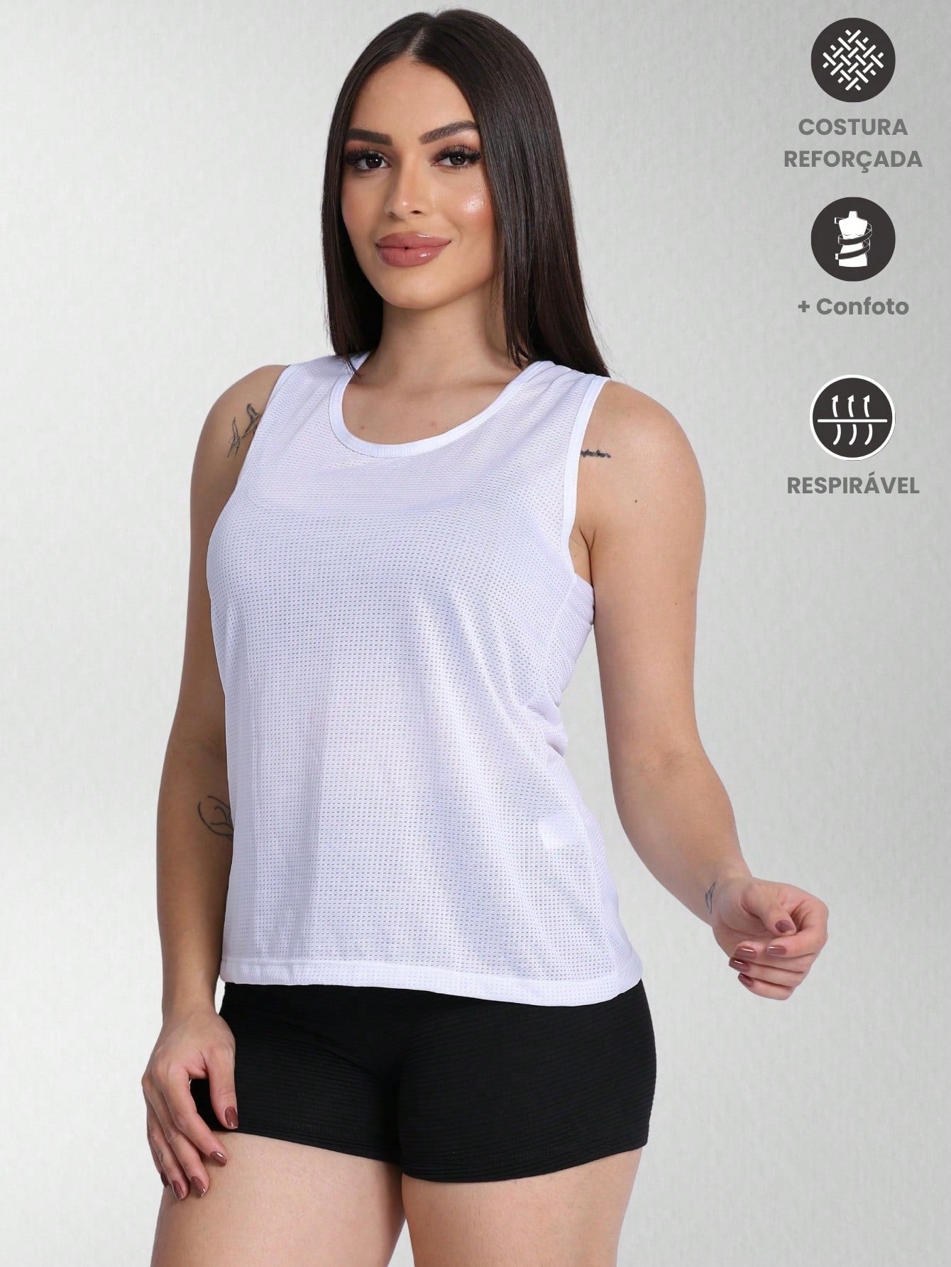 Regata Feminina Dry Fit Furadinha Roupa Academia Fitness Esportiva Treino