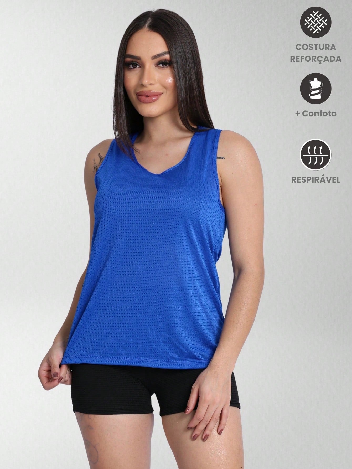 Regata Feminina Dry Fit Furadinha Roupa Academia Fitness Esportiva Treino