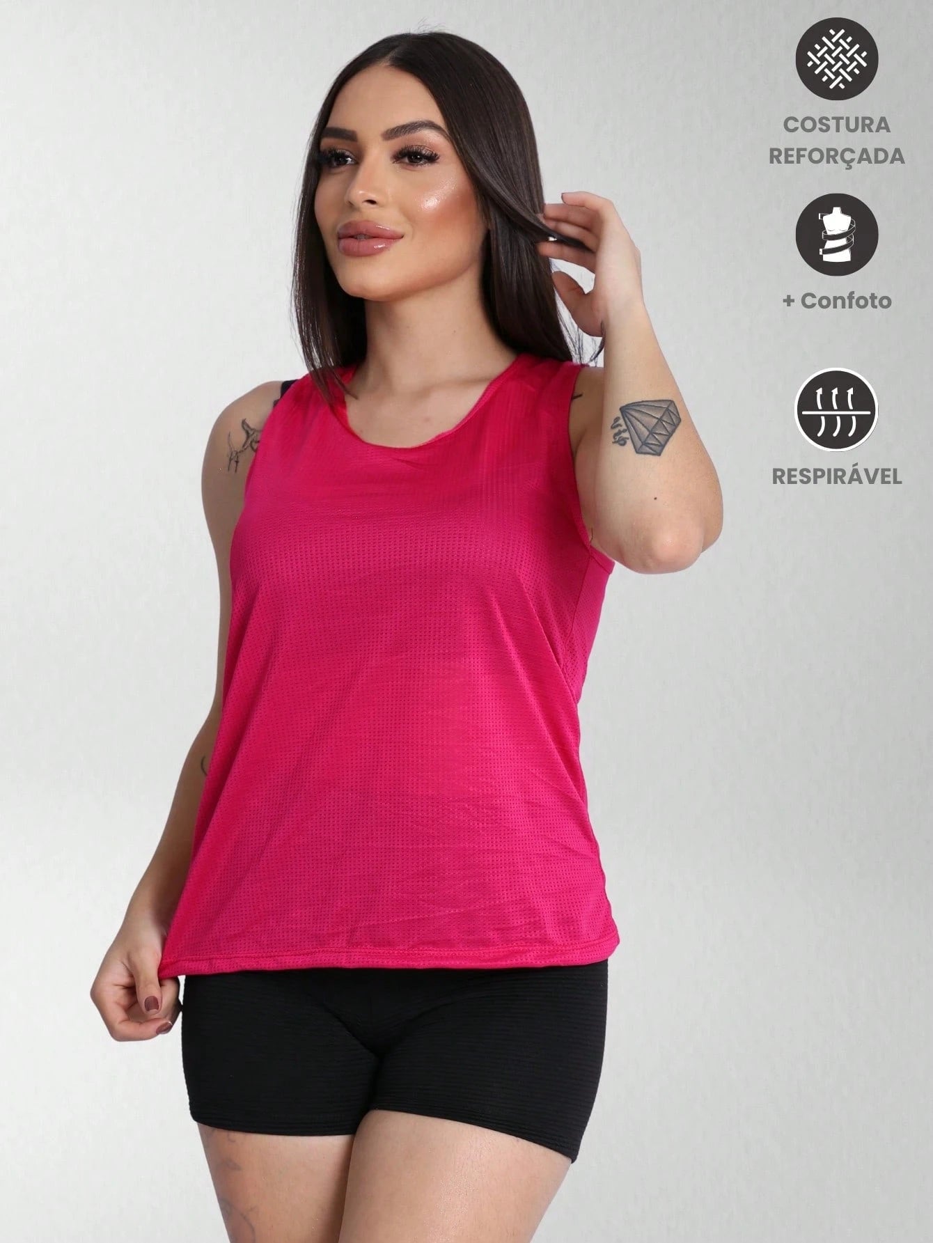 Regata Feminina Dry Fit Furadinha Roupa Academia Fitness Esportiva Treino