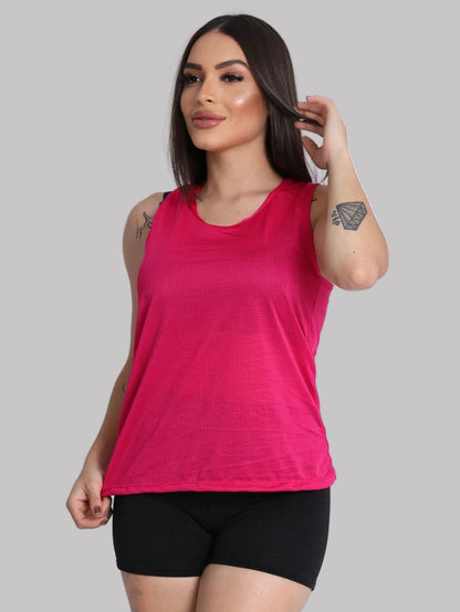 Regata Feminina Dry Fit Furadinha Roupa Academia Fitness Esportiva Treino