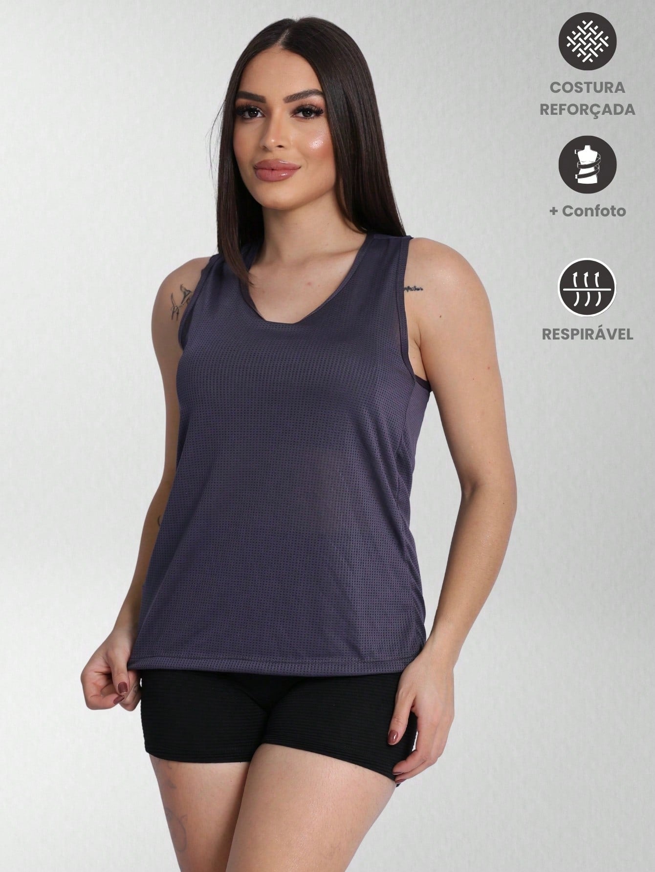 Regata Feminina Dry Fit Furadinha Roupa Academia Fitness Esportiva Treino