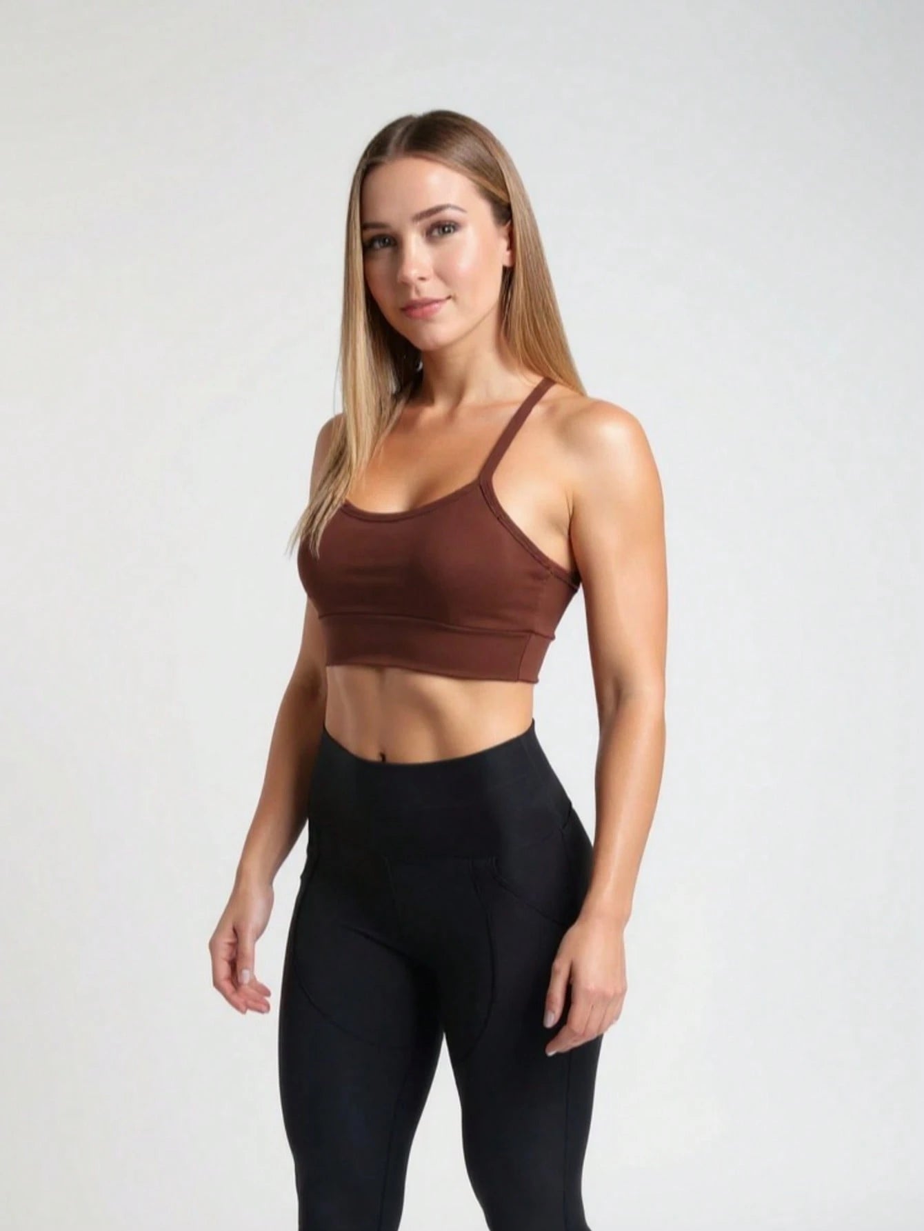 Top Academia Alcinha Fitness Com Cruzado nas Costas Cropped Zero Transparência Com Bojo Removível