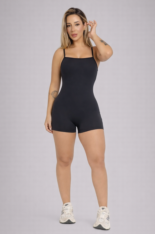 Macaquinho Poliamida Academia Fitness Preto